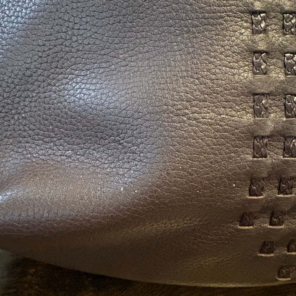 Brighton Brown Leather Shoulder Tote Bag Woven Braided Front - Picture 14 of 15